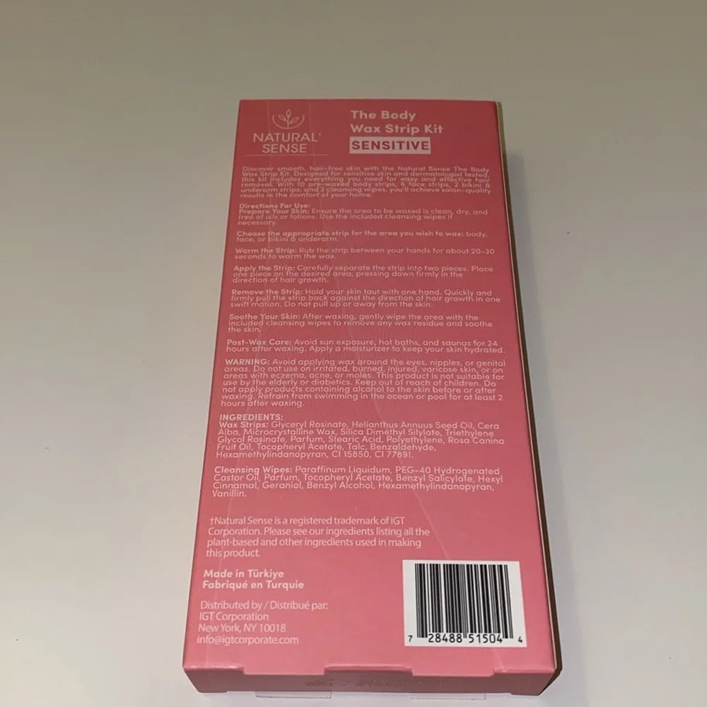 Natural Sense Wax Strip Kit for Body SENSITIVE